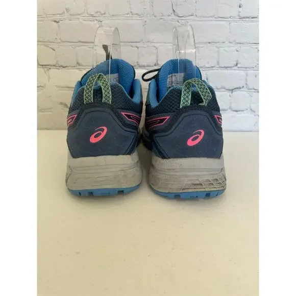 Women's Asics Gel Venture 7 Running Sneakers Size 8.5 Blue/Gray/Pink-Gently Used - Picture 5 of 12